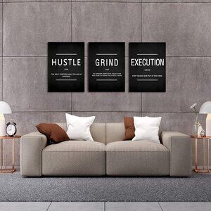 NEW Canvas Painting Wall Art, Grind Hustle Execution Motivational Wall Art